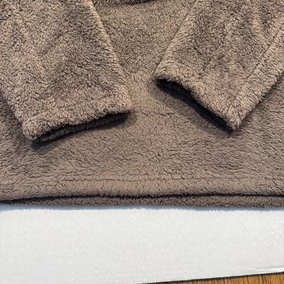 True Grit Mens Small Quarter Zip Sherpa Fleece Pullover Brown Tan Cozy Soft - Picture 8 of 12